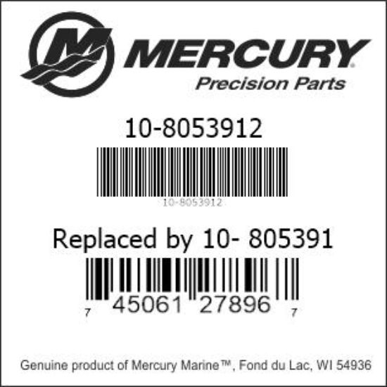 Bar codes for Mercury Marine part number 10-8053912