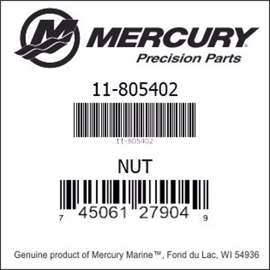 Bar codes for Mercury Marine part number 11-805402