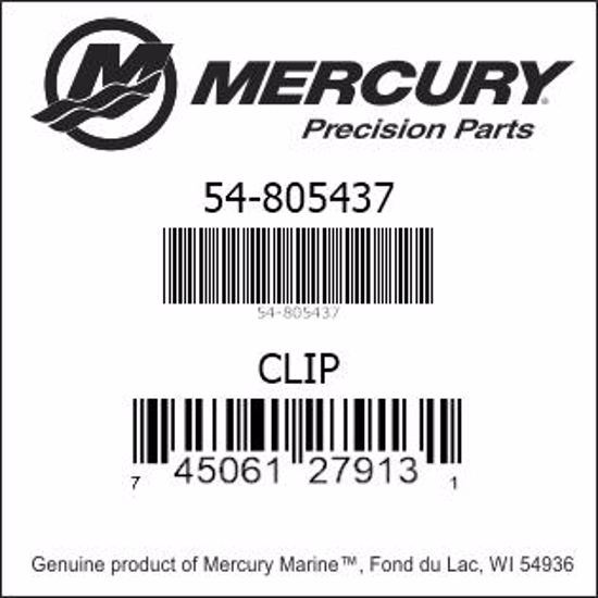 Bar codes for Mercury Marine part number 54-805437