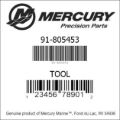 Bar codes for Mercury Marine part number 91-805453