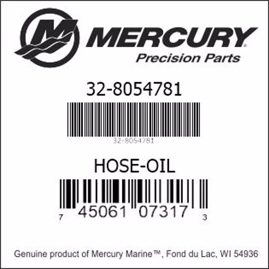 Bar codes for Mercury Marine part number 32-8054781