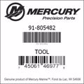 Bar codes for Mercury Marine part number 91-805482