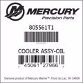 Bar codes for Mercury Marine part number 805561T1