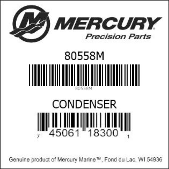 Bar codes for Mercury Marine part number 80558M