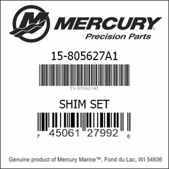 Bar codes for Mercury Marine part number 15-805627A1