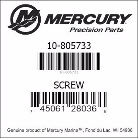 Bar codes for Mercury Marine part number 10-805733
