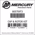 Bar codes for Mercury Marine part number 805759T3