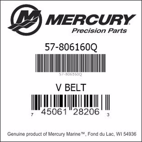 Bar codes for Mercury Marine part number 57-806160Q