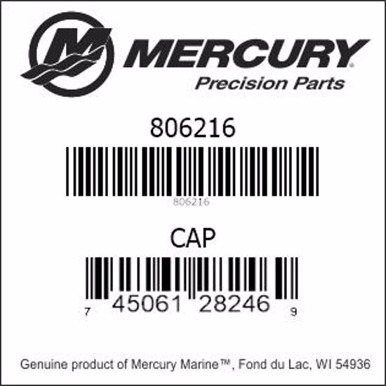 Bar codes for Mercury Marine part number 806216