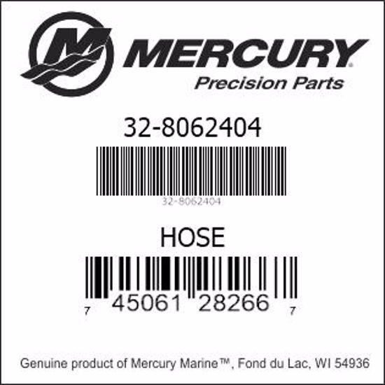 Bar codes for Mercury Marine part number 32-8062404