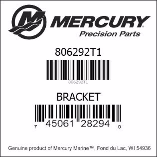 Bar codes for Mercury Marine part number 806292T1
