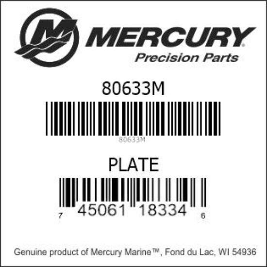 Bar codes for Mercury Marine part number 80633M
