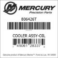 Bar codes for Mercury Marine part number 806426T