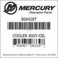 Bar codes for Mercury Marine part number 806428T