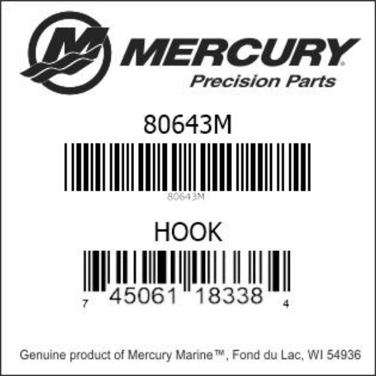 Bar codes for Mercury Marine part number 80643M