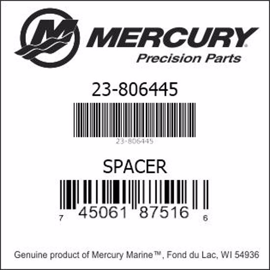 Bar codes for Mercury Marine part number 23-806445