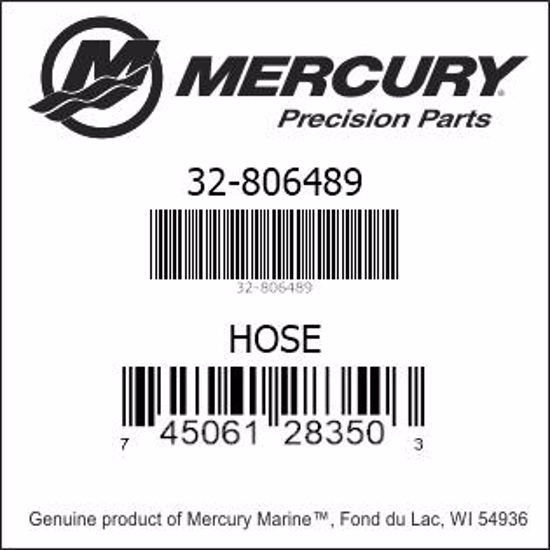Bar codes for Mercury Marine part number 32-806489
