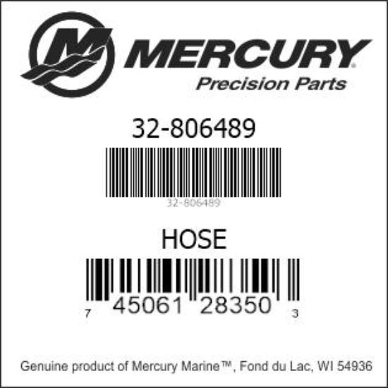 Bar codes for Mercury Marine part number 32-806489