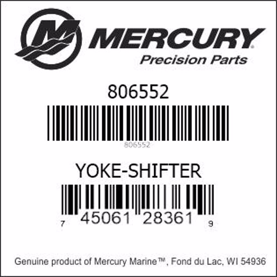 Bar codes for Mercury Marine part number 806552