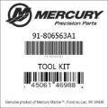 Bar codes for Mercury Marine part number 91-806563A1