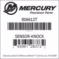 Bar codes for Mercury Marine part number 806612T