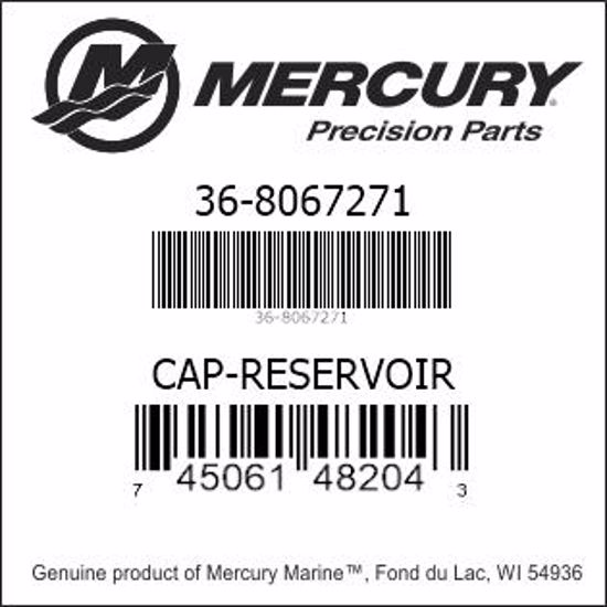 Bar codes for Mercury Marine part number 36-8067271