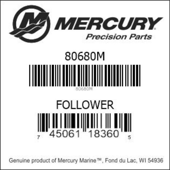Bar codes for Mercury Marine part number 80680M