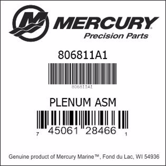 Bar codes for Mercury Marine part number 806811A1