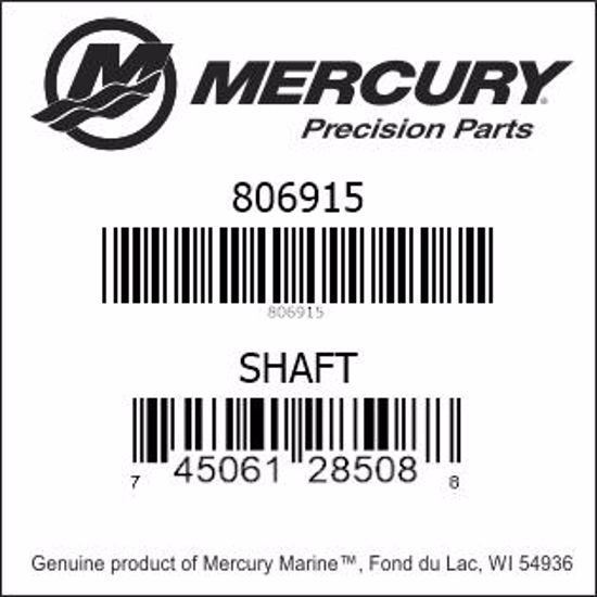 Bar codes for Mercury Marine part number 806915