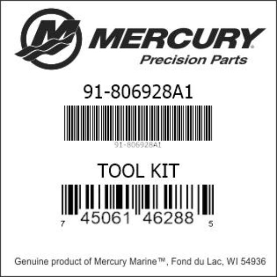 Bar codes for Mercury Marine part number 91-806928A1