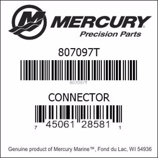 Bar codes for Mercury Marine part number 807097T