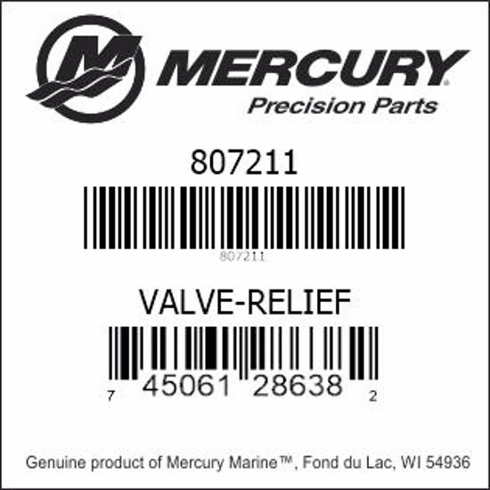 Bar codes for Mercury Marine part number 807211