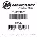 Bar codes for Mercury Marine part number 32-8074073