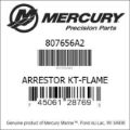 Bar codes for Mercury Marine part number 807656A2