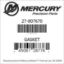 Mercury Marine part number 27-807670 GASKET Bar codes for Mercury Marine part number 27-807670