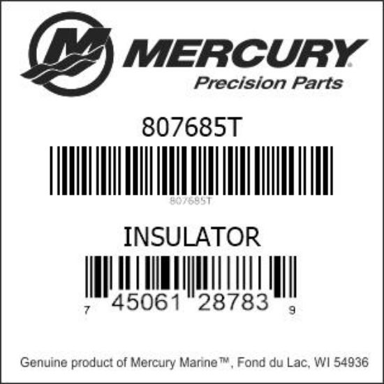 Bar codes for Mercury Marine part number 807685T