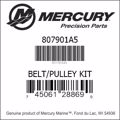Bar codes for Mercury Marine part number 807901A5