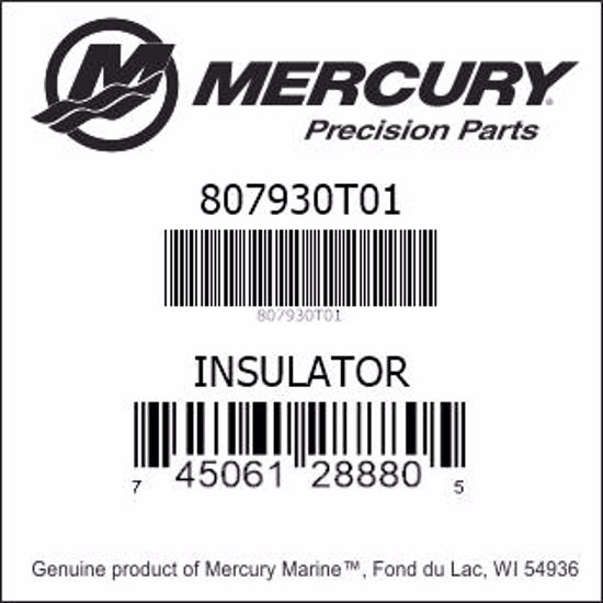 Bar codes for Mercury Marine part number 807930T01