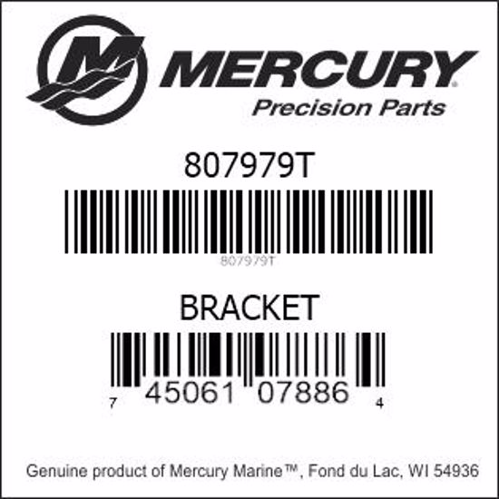 Bar codes for Mercury Marine part number 807979T
