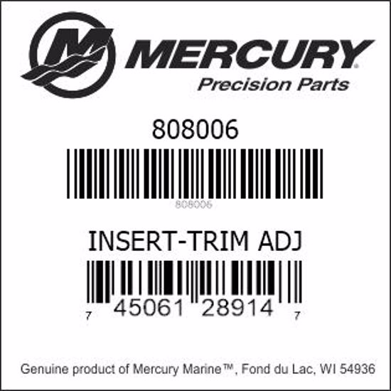 Bar codes for Mercury Marine part number 808006