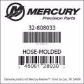 Bar codes for Mercury Marine part number 32-808033