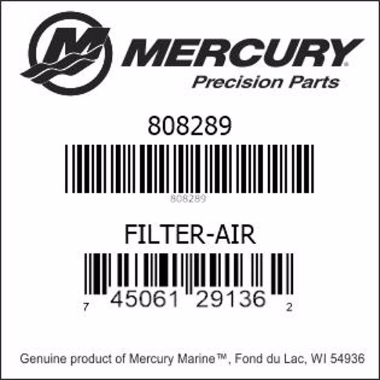 Bar codes for Mercury Marine part number 808289