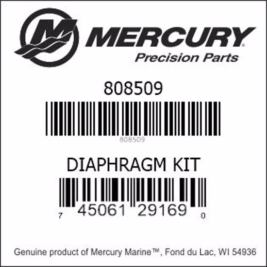 Bar codes for Mercury Marine part number 808509