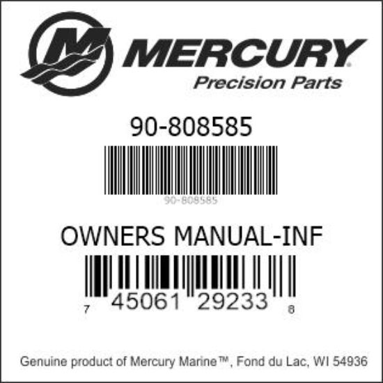 Bar codes for Mercury Marine part number 90-808585