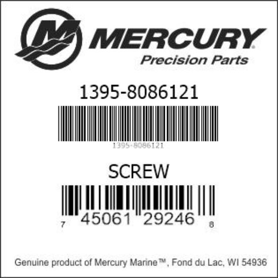 Bar codes for Mercury Marine part number 1395-8086121