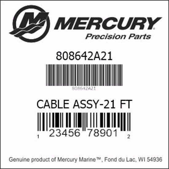 Bar codes for Mercury Marine part number 808642A21