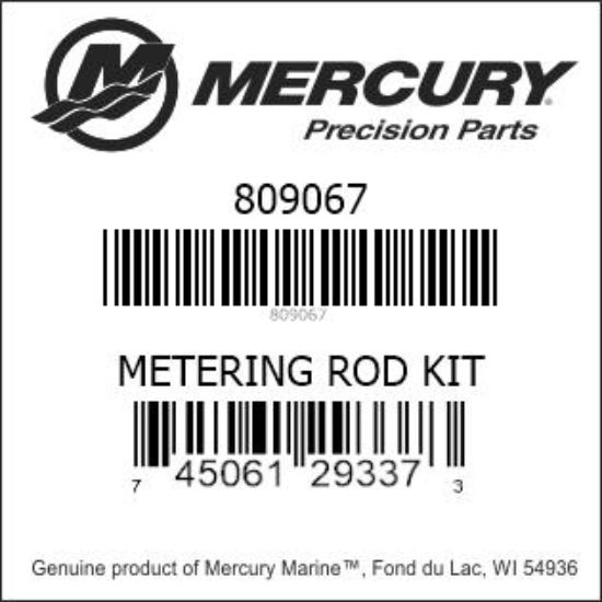 Bar codes for Mercury Marine part number 809067