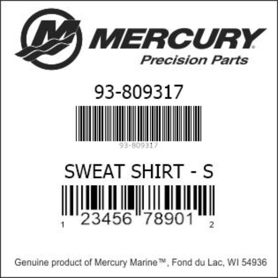 Bar codes for Mercury Marine part number 93-809317