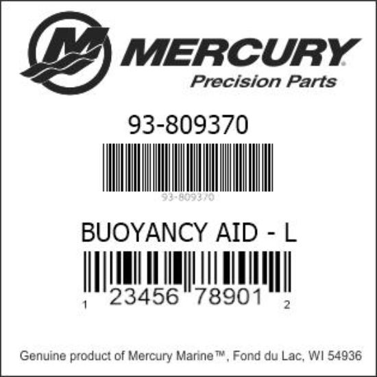 Bar codes for Mercury Marine part number 93-809370