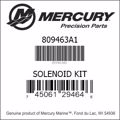 Bar codes for Mercury Marine part number 809463A1